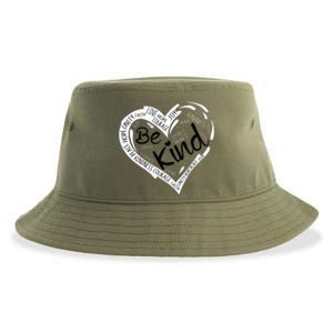 Heart Be Kind Anti Bullying Unity Day Orange Words Sustainable Bucket Hat