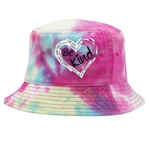 Heart Be Kind Anti Bullying Unity Day Orange Words Tie-Dyed Bucket Hat