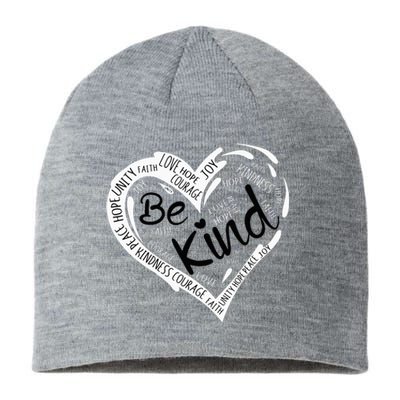 Heart Be Kind Anti Bullying Unity Day Orange Words Sustainable Beanie