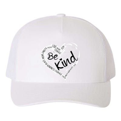 Heart Be Kind Anti Bullying Unity Day Orange Words Yupoong Adult 5-Panel Trucker Hat