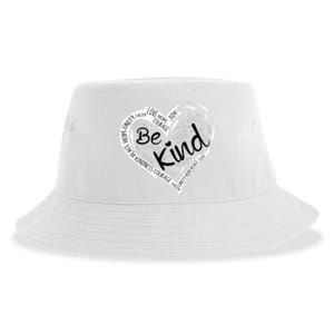 Heart Be Kind Anti Bullying Unity Day Orange Words Sustainable Bucket Hat