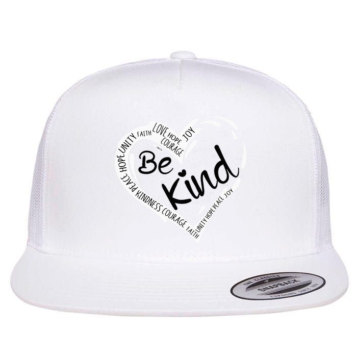 Heart Be Kind Anti Bullying Unity Day Orange Words Flat Bill Trucker Hat