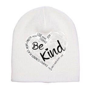 Heart Be Kind Anti Bullying Unity Day Orange Words Short Acrylic Beanie