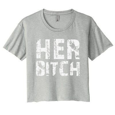 HER BITCH Kinky Couples Outfit FemDom Master Slave Women's Crop Top Tee