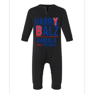 Harry Balz Kamala Harris Walz Democrat Political Funny Gift Infant Fleece One Piece