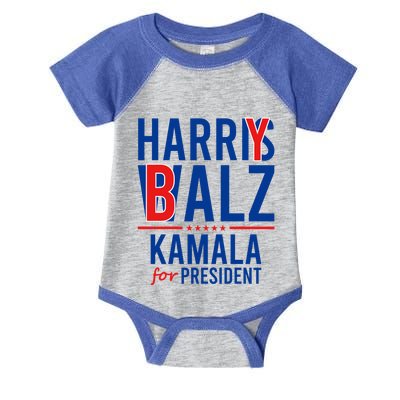 Harry Balz Kamala Harris Walz Democrat Political Funny Gift Infant Baby Jersey Bodysuit