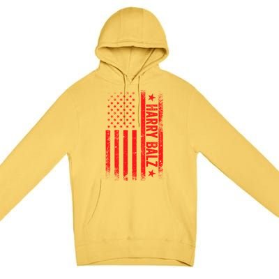 Harry Balz Kamala Harris Walz Usa Flag Political Meaningful Gift Premium Pullover Hoodie