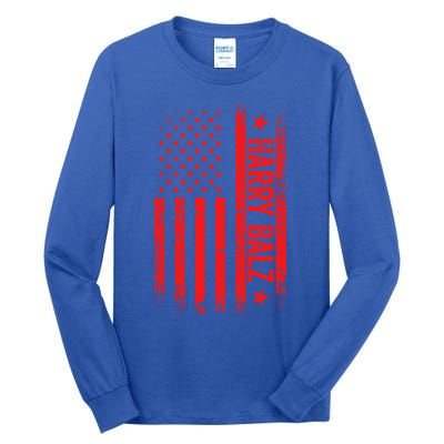 Harry Balz Kamala Harris Walz Usa Flag Political Meaningful Gift Tall Long Sleeve T-Shirt