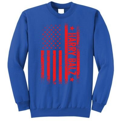 Harry Balz Kamala Harris Walz Usa Flag Political Meaningful Gift Tall Sweatshirt