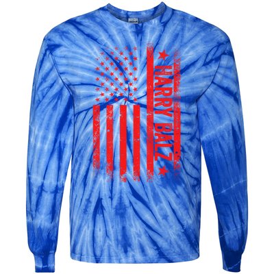 Harry Balz Kamala Harris Walz Usa Flag Political Meaningful Gift Tie-Dye Long Sleeve Shirt