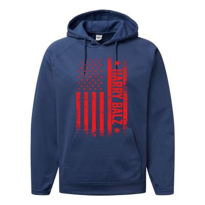 Harry Balz Kamala Harris Walz Usa Flag Political Meaningful Gift Performance Fleece Hoodie