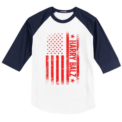 Harry Balz Kamala Harris Walz Usa Flag Political Meaningful Gift Baseball Sleeve Shirt