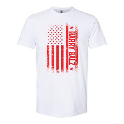 Harry Balz Kamala Harris Walz Usa Flag Political Meaningful Gift Softstyle CVC T-Shirt