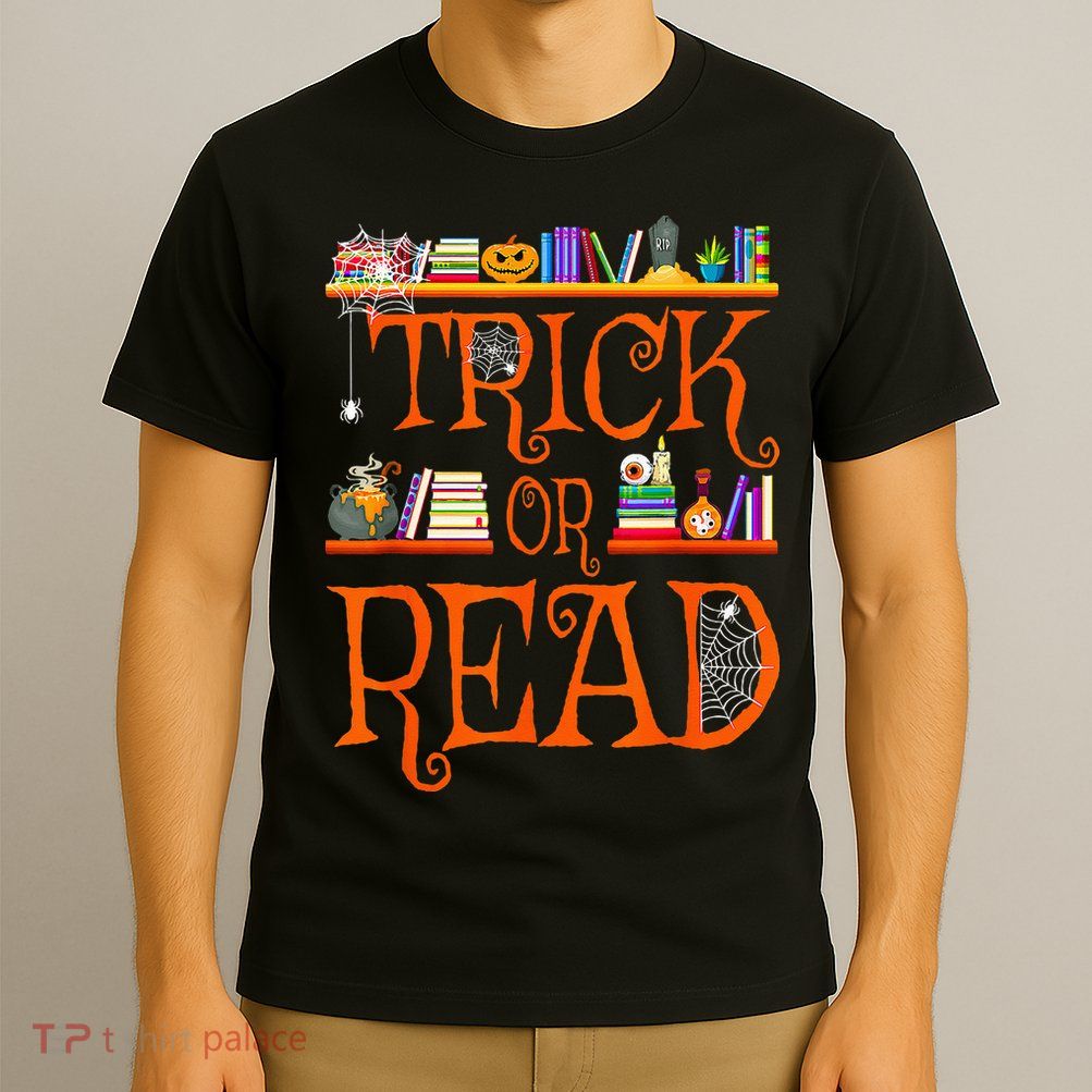 Halloween Book Lovers Librarian Trick Or Read Library Event T-Shirt