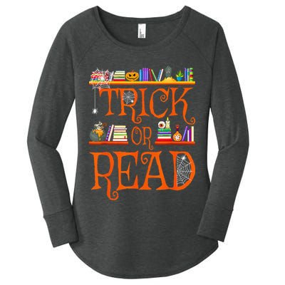 Halloween Book Lovers Librarian Trick Or Read Library Event Women's Perfect Tri Tunic Long Sleeve Shirt