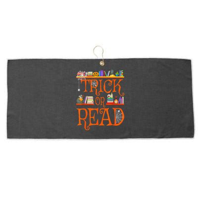 Halloween Book Lovers Librarian Trick Or Read Library Event Large Microfiber Waffle Golf Towel
