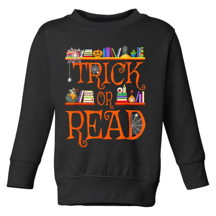 Halloween Book Lovers Librarian Trick Or Read Library Event Toddler Sweatshirt