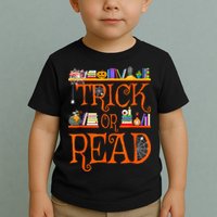 Halloween Book Lovers Librarian Trick Or Read Library Event Toddler T-Shirt