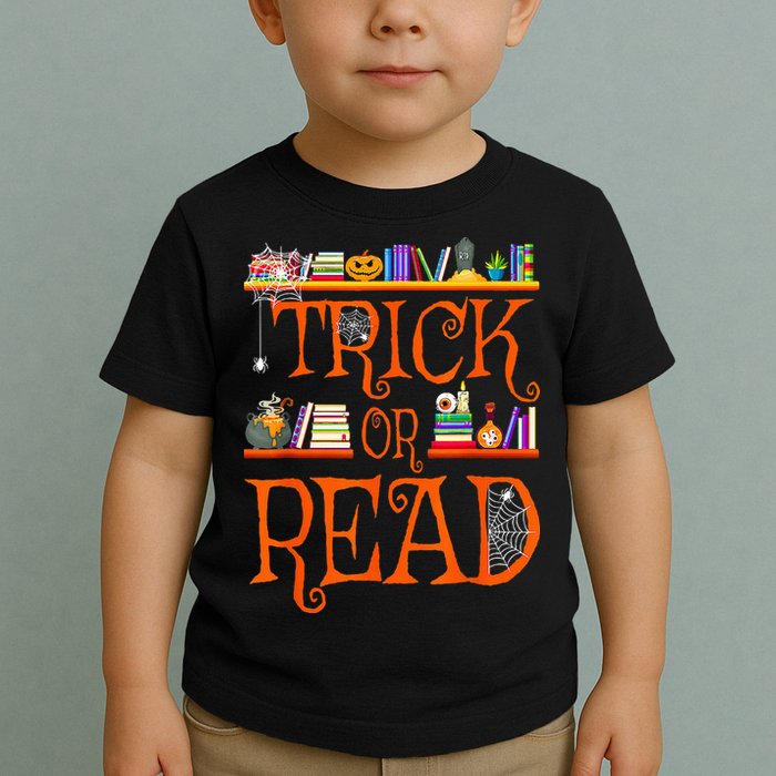 Halloween Book Lovers Librarian Trick Or Read Library Event Toddler T-Shirt