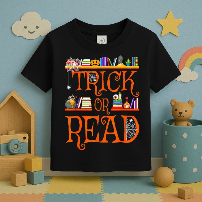 Halloween Book Lovers Librarian Trick Or Read Library Event Toddler T-Shirt