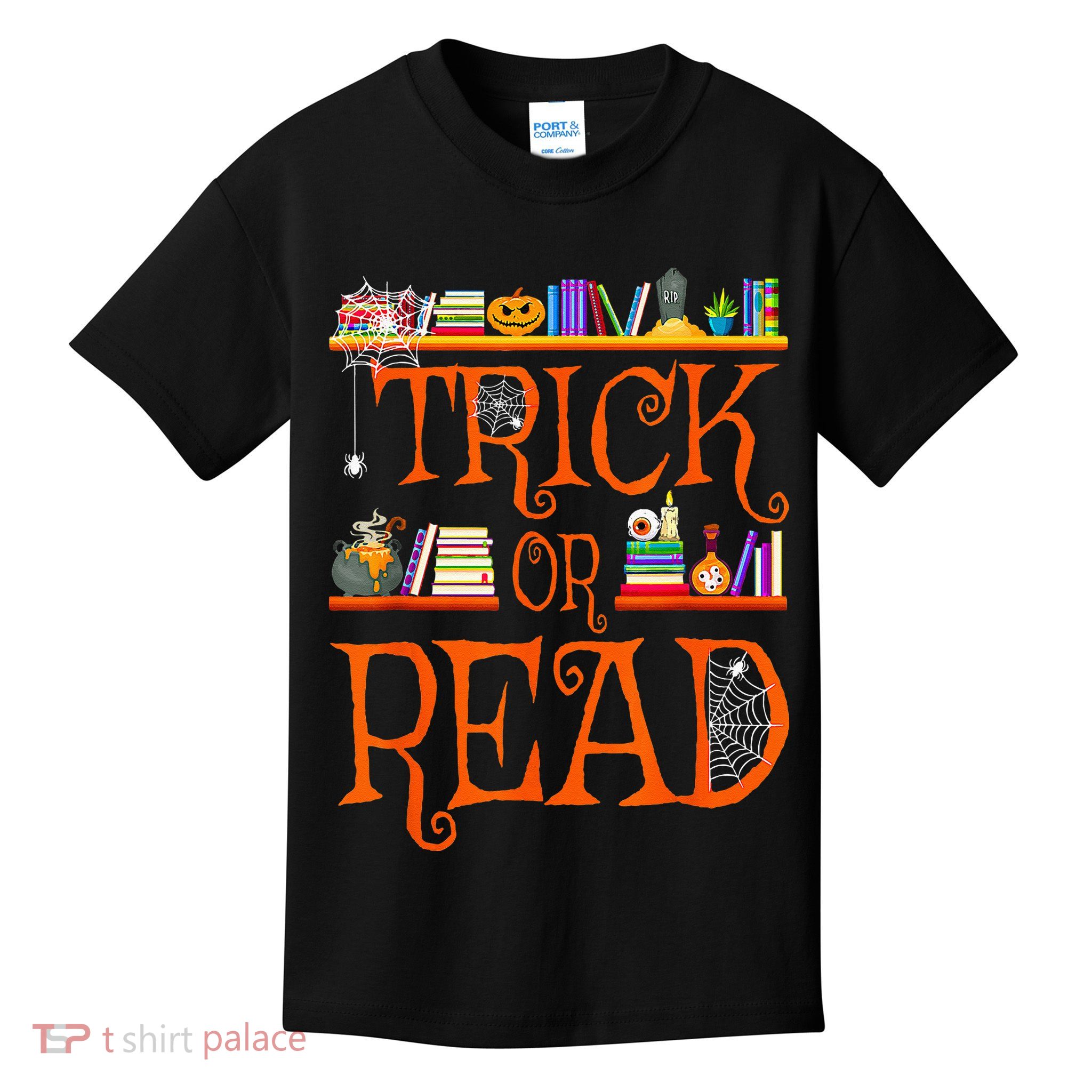 Halloween Book Lovers Librarian Trick Or Read Library Event Kids T-Shirt