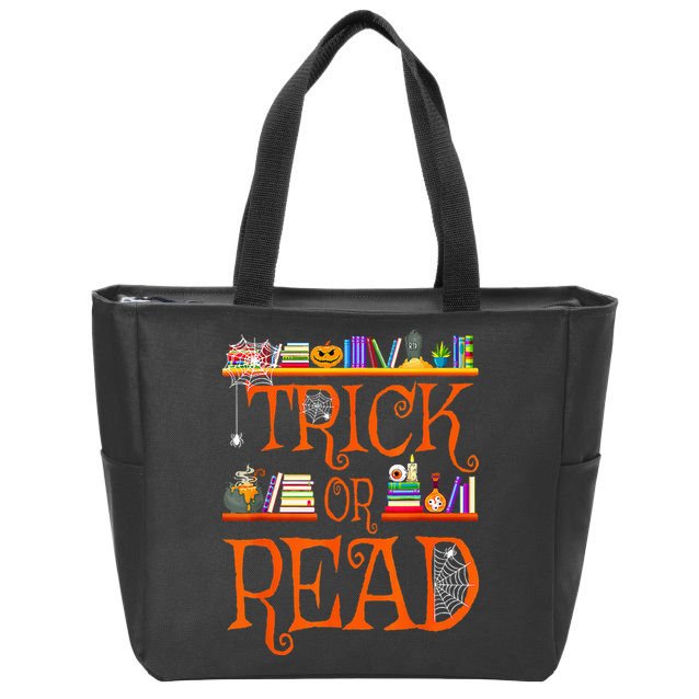 Halloween Book Lovers Librarian Trick Or Read Library Event Zip Tote Bag