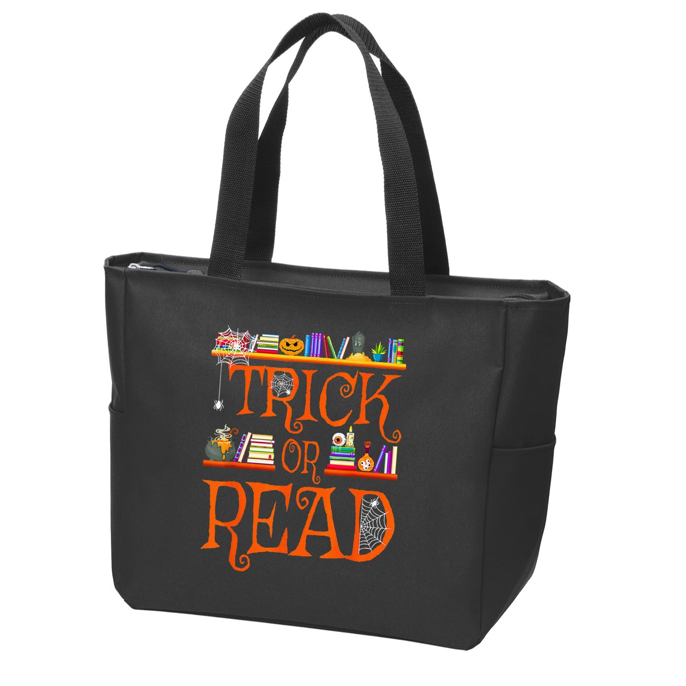 Halloween Book Lovers Librarian Trick Or Read Library Event Zip Tote Bag
