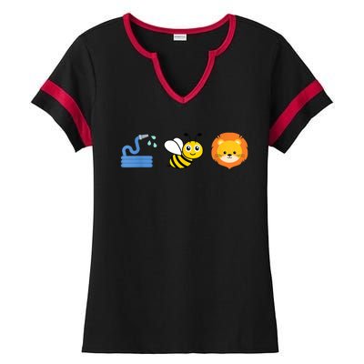 Hose Bee Lion Meme Ladies Halftime Notch Neck Tee