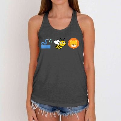 Hose Bee Lion Meme Women's Knotted Racerback Tank