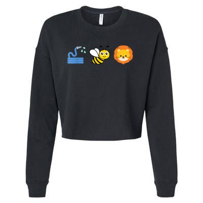 Hose Bee Lion Meme Cropped Pullover Crew