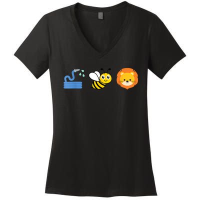 Hose Bee Lion Meme Women's V-Neck T-Shirt