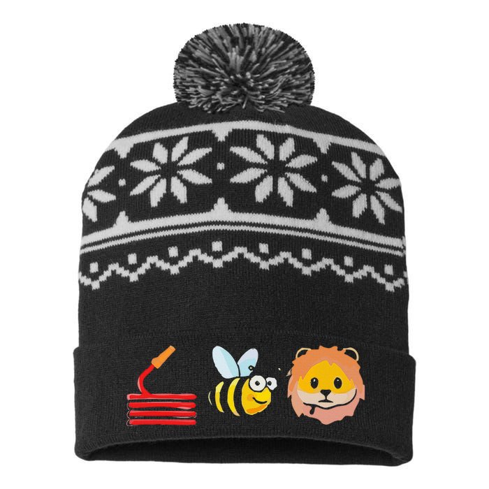 Hose Bee Lion I Am A Firefighter USA-Made Snowflake Beanie