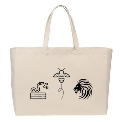 Hose Bee Lion Cotton Canvas Jumbo Tote