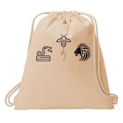 Hose Bee Lion Drawstring Bag