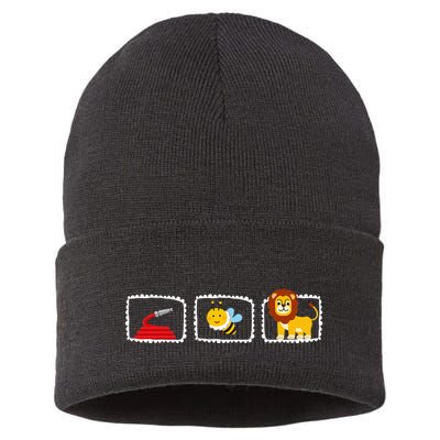 Hose Bee Lion Funny Hoes Be Lying Pun Intended Sustainable Knit Beanie