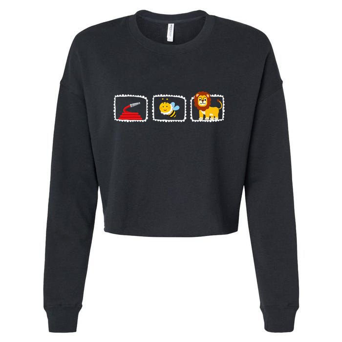Hose Bee Lion Funny Hoes Be Lying Pun Intended Cropped Pullover Crew