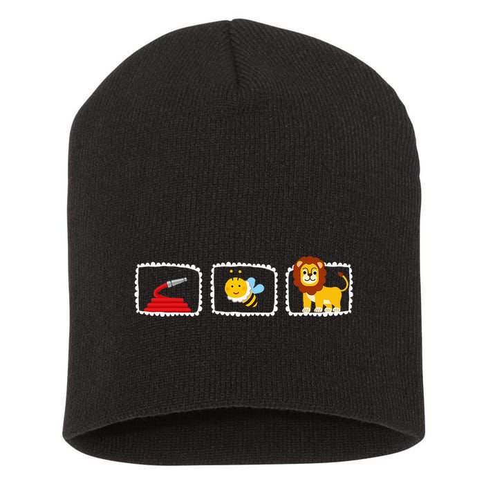 Hose Bee Lion Funny Hoes Be Lying Pun Intended Short Acrylic Beanie