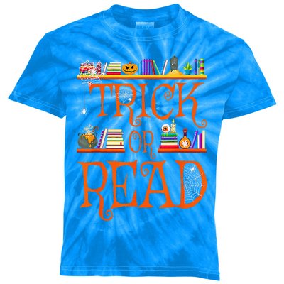 Halloween Book Lovers Librarian Trick Or Read Library Event Kids Tie-Dye T-Shirt