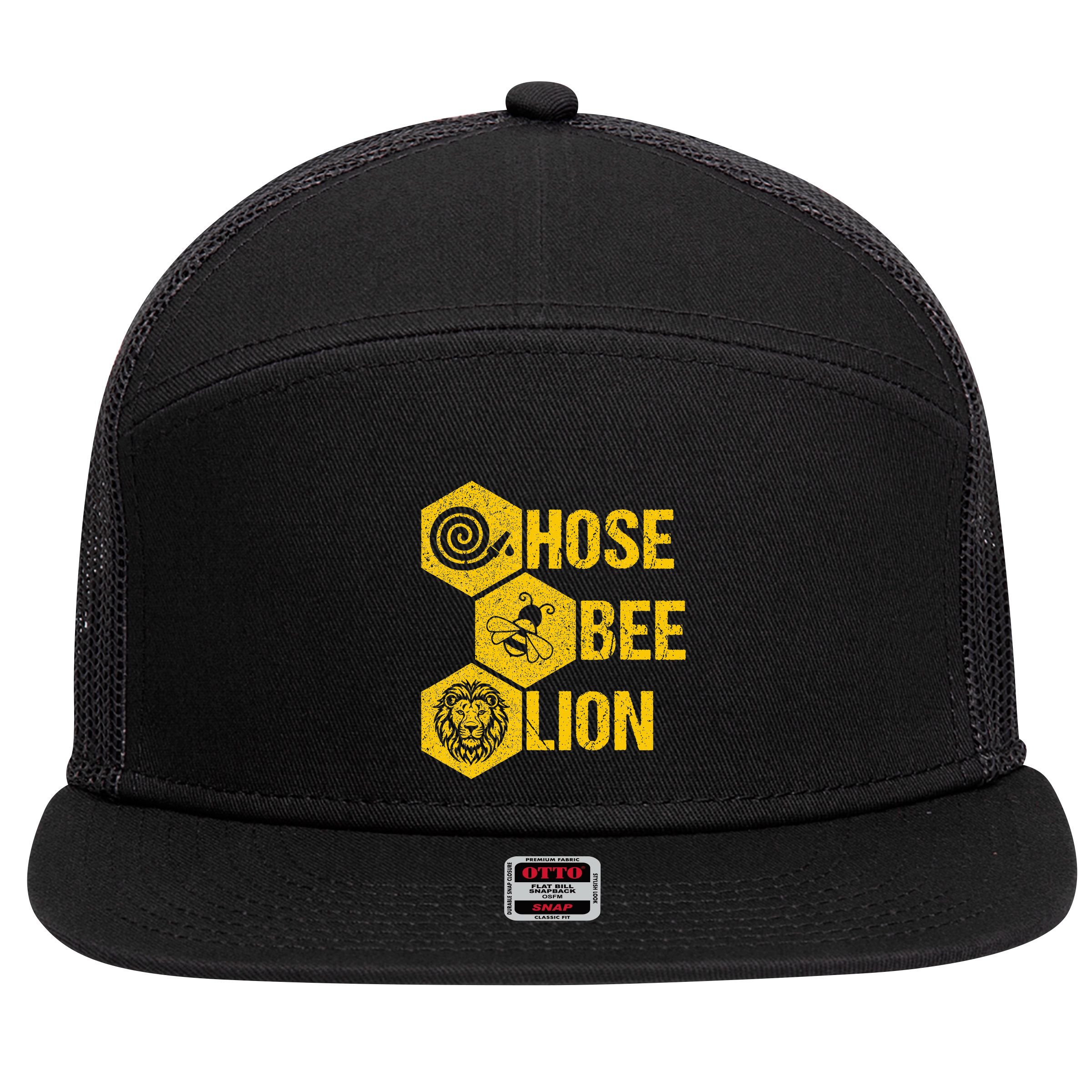 Hose Bee Lion Icons Funny Hoes Be Lying Pun Intended 7 Panel Mesh Trucker Snapback Hat
