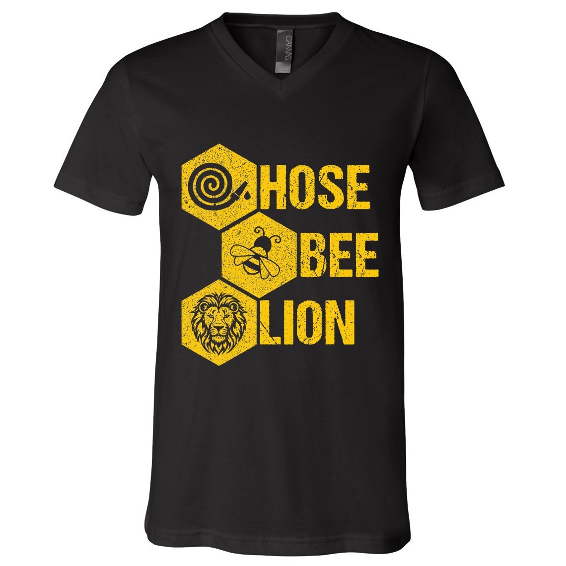 Hose Bee Lion Icons Funny Hoes Be Lying Pun Intended V-Neck T-Shirt
