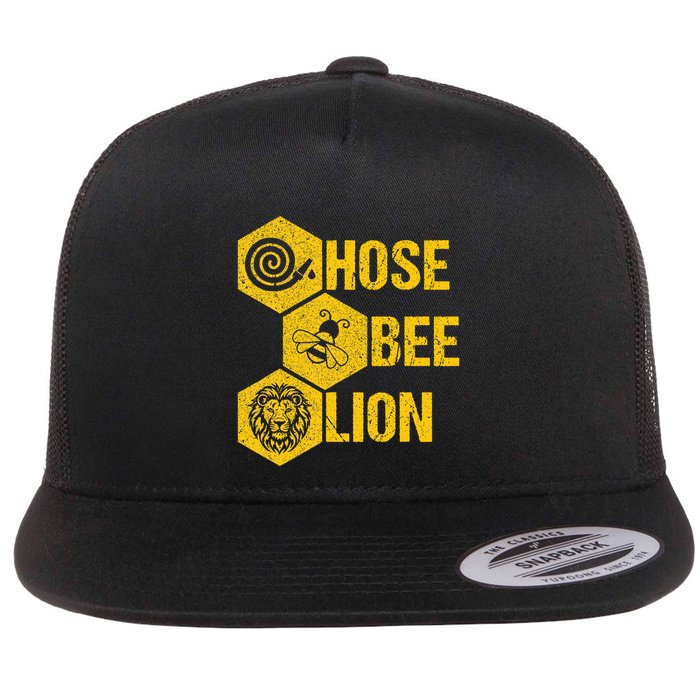 Hose Bee Lion Icons Funny Hoes Be Lying Pun Intended Flat Bill Trucker Hat