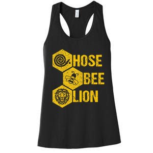 Hose Bee Lion Icons Funny Hoes Be Lying Pun Intended Women's Racerback Tank