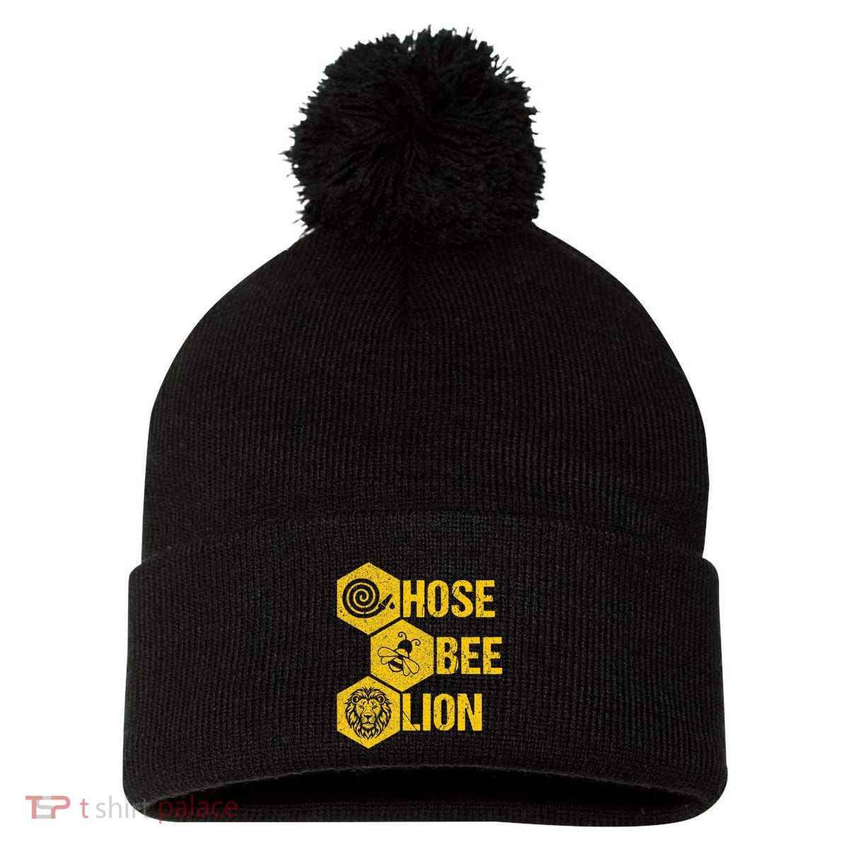 Hose Bee Lion Icons Funny Hoes Be Lying Pun Intended Pom Pom 12in Knit Beanie