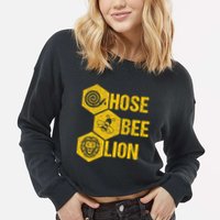 Hose Bee Lion Icons Funny Hoes Be Lying Pun Intended Cropped Pullover Crew