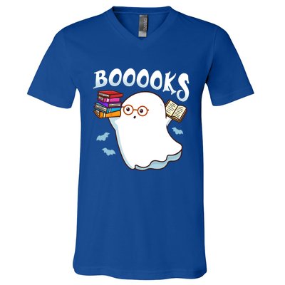 Halloween Books Librarian English Teacher Reader Reading Meaningful Gift V-Neck T-Shirt