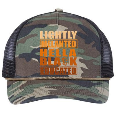 Hella Black Lightly Melanated Educated Juneteenth Retro Rope Trucker Hat Cap