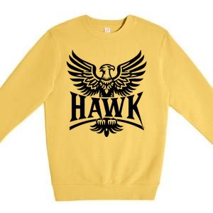 Hawk Bird Logo Premium Crewneck Sweatshirt