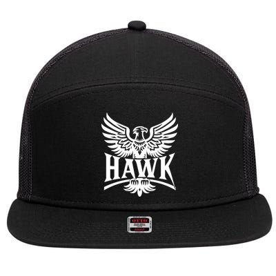 Hawk Bird Logo 7 Panel Mesh Trucker Snapback Hat