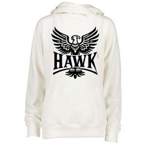 Hawk Bird Logo Womens Funnel Neck Pullover Hood