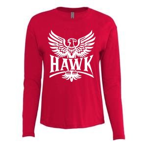 Hawk Bird Logo Womens Cotton Relaxed Long Sleeve T-Shirt